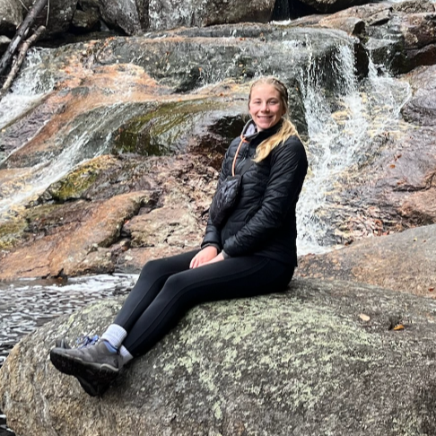female posing on rocks in forrest
