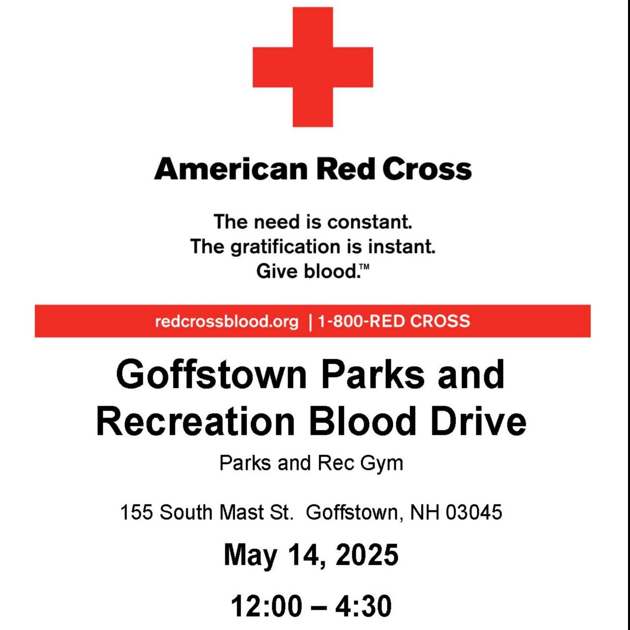 Red Cross Blood Drive May 2025