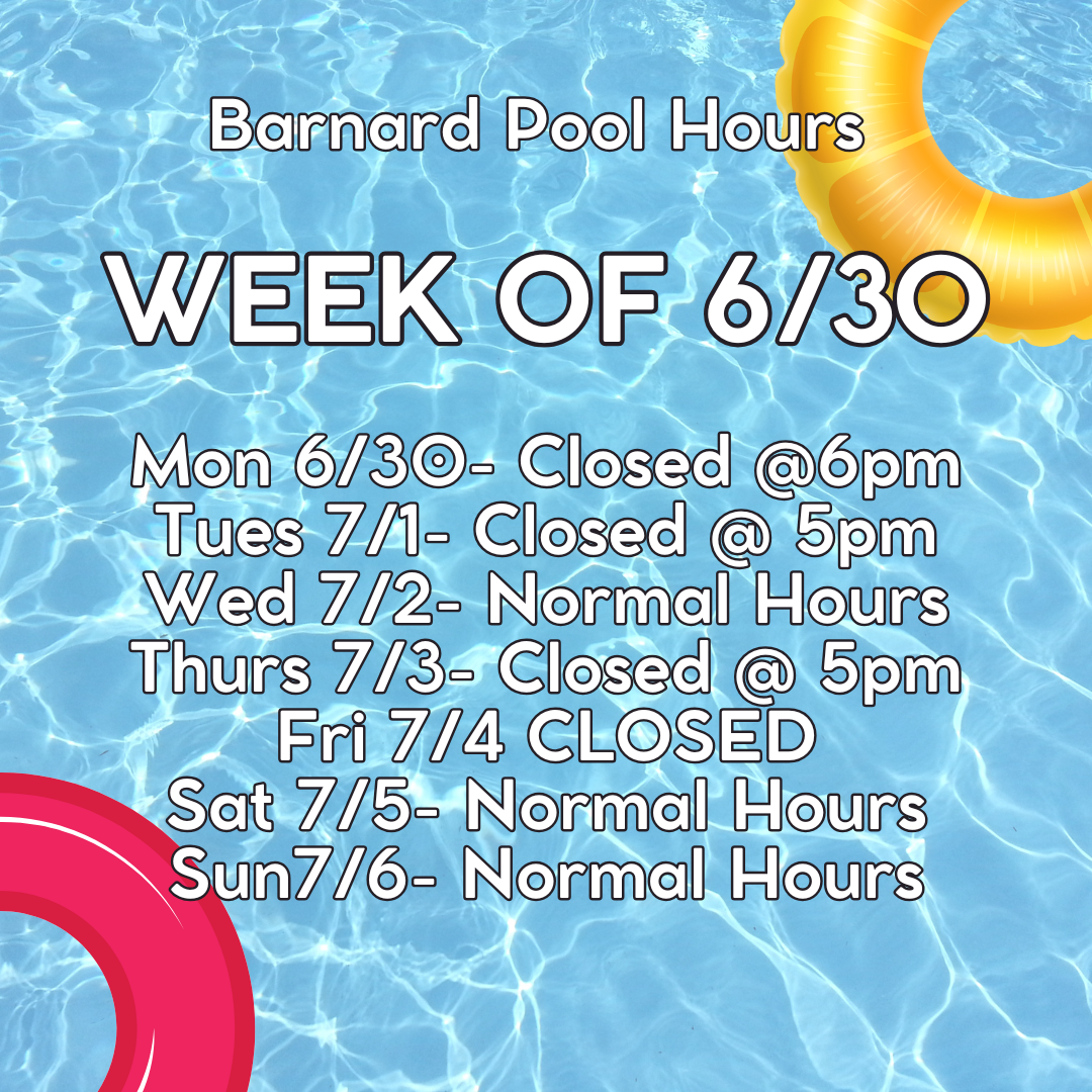 Pool Hours Week of 630