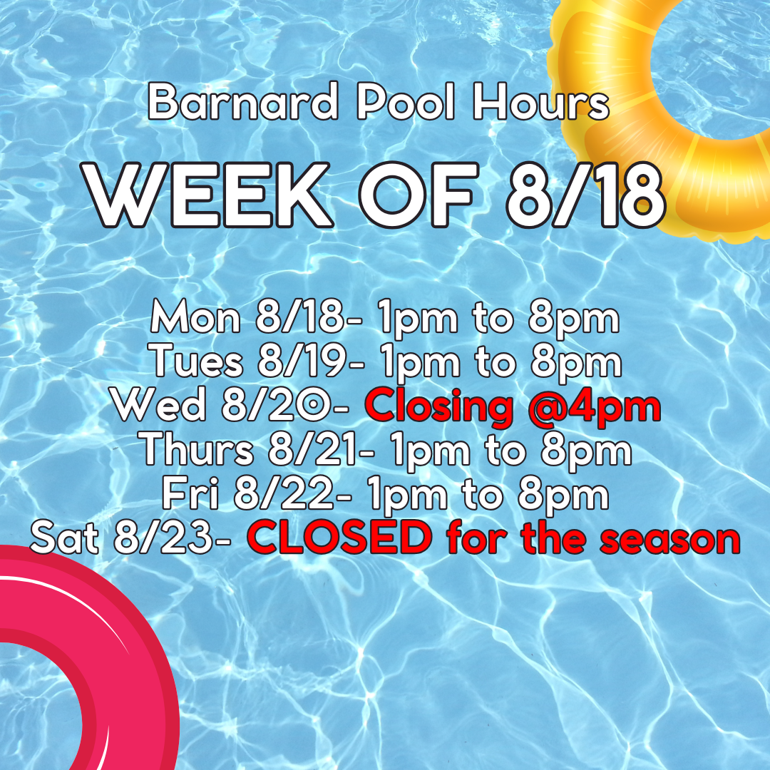Pool Hours Week of 818