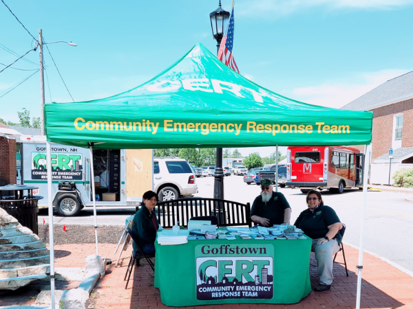 CERT members at Old Home Day tent