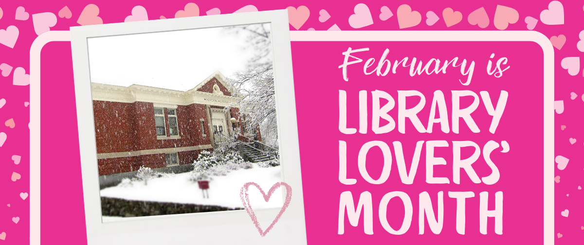A Polaroid photo of the Library during a snowfall.